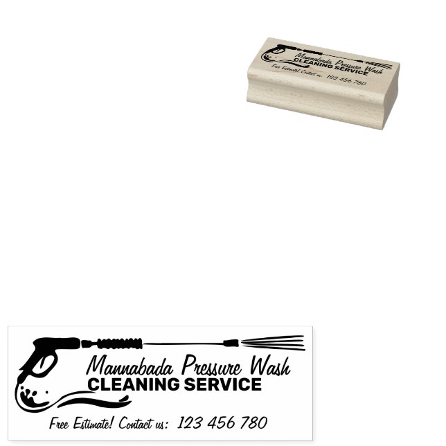 Carimbo De Borracha Limpeza Profissional de Casas com Lavadora de Alta (Carimbado)