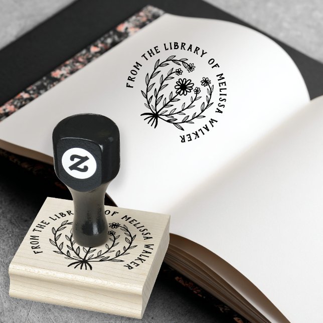 Carimbo De Borracha Linda Floral Daisy ADICIONE Seu Próprio Texto Ex L (Cute Daisy Floral CUSTOM Add Your Text Library Book Belongs to BOOKPLATE EX LIBRIS Rubber Stamp
)