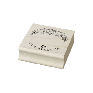 Carimbo De Borracha Linda Linha Floral de Arte Social