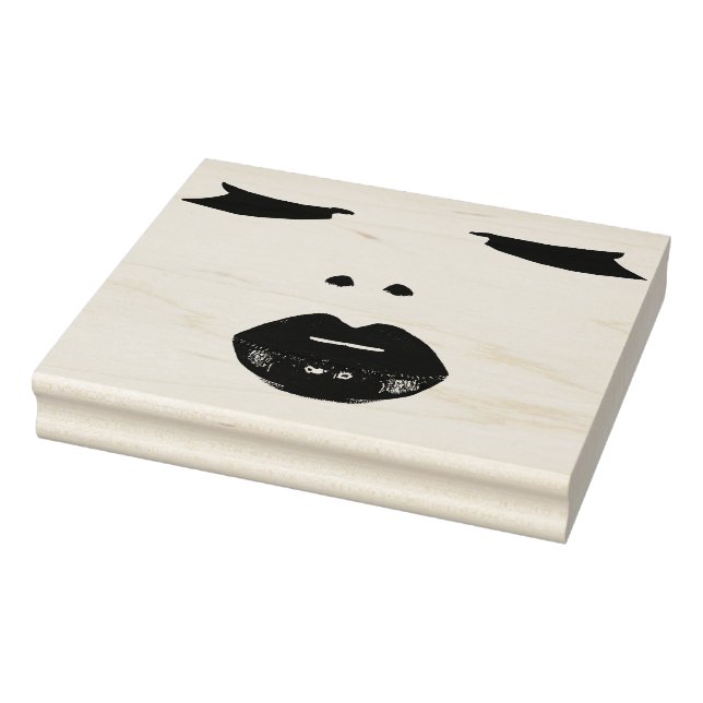 Carimbo De Borracha Linda Mulher Olhos Olhos lábios Arte Original (Carimbo)