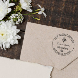 Carimbo De Borracha Linda Vintage Floral Name & Address