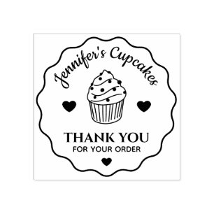 Carimbo De Borracha Lindo agradecimento pelo seu pedido Cupcake Shop R
