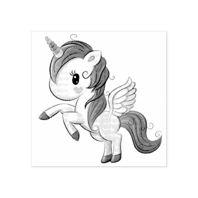 Carimbo De Borracha Lindo Unicórnio (Impressão)