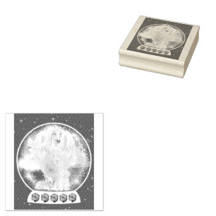 Carimbo De Borracha Lion Lamb Snow Glitter Globe Stamp