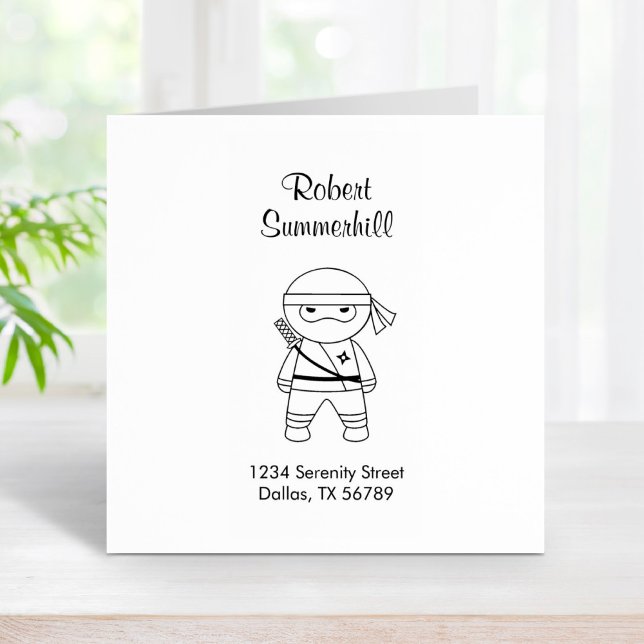 Carimbo De Borracha Little Ninja Warrior Endereço (Criador carregado)