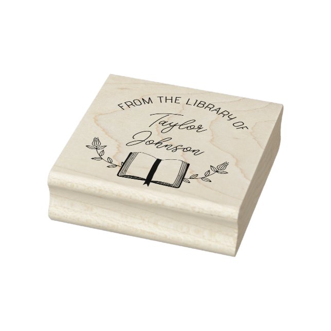 Carimbo De Borracha Livraria da biblioteca de livros Moda floral perso (Carimbo)