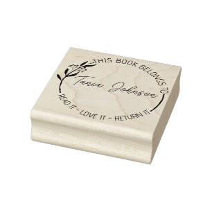 Carimbo De Borracha Livraria da biblioteca de livros Rua floral person