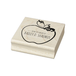 Carimbo De Borracha livraria florescente de maçã