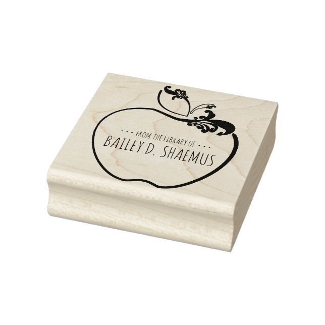 Carimbo De Borracha livraria florescente de maçã (Carimbo)