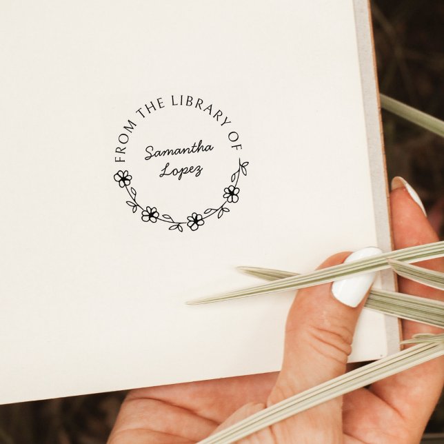 Carimbo De Borracha Livro da Biblioteca de Script Floral de Arredondon (Criador carregado)