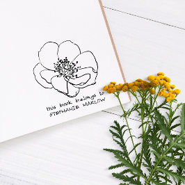 Carimbo De Borracha Livro da Biblioteca Russo de Flores Selvagens, des
