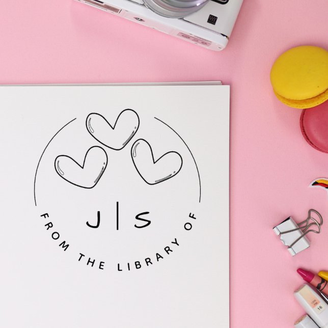 Carimbo De Borracha Livro de Biblioteca de Iniciais Personalizadas de  (Criador carregado)