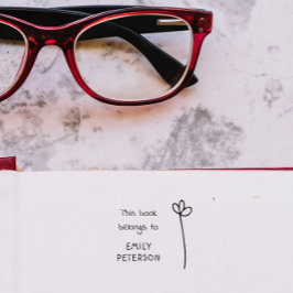 Carimbo De Borracha Livro de Biblioteca Moderno, manuscrito, de Nome P