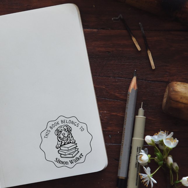 Carimbo De Borracha Livro de Cães de Montanha Curiosa Pirenéus (Criador carregado)