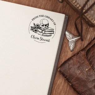 Carimbo De Borracha Livro de Flor de Caveira de Roteiro Simples