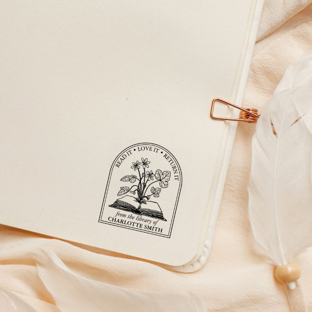 Carimbo De Borracha Livro de Flores Silvestres Modernas Da Biblioteca  (Criador carregado)