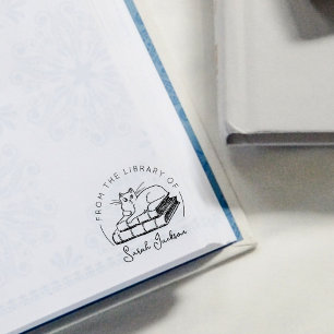 Carimbo De Borracha Livro de Gatos da Biblioteca de