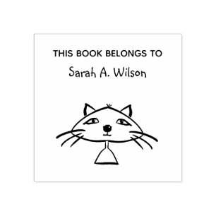 Carimbo De Borracha Livro de Gatos de Arte legal Engraçado Pertence a