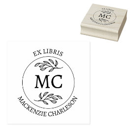 Carimbo De Borracha Livro de Monograma Ex Libris Personalizado