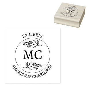 Carimbo De Borracha Livro de Monograma Ex Libris Personalizado