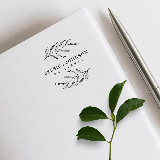 Carimbo De Borracha Livro de Nomes Personalizados de Lavander Botânico (Criador carregado)