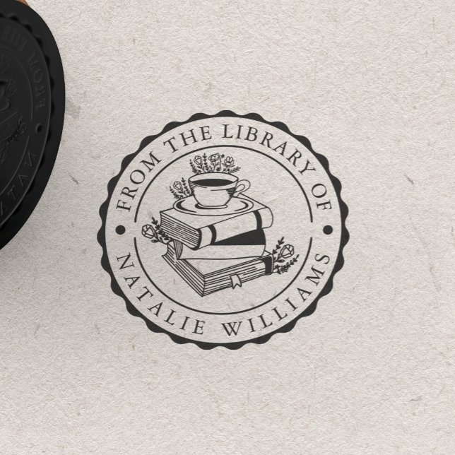 Carimbo De Borracha Livro Floral Coffee Mug da Biblioteca de (Criador carregado)