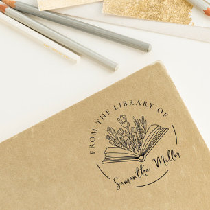 Carimbo De Borracha Livro Personalizado Da Biblioteca De Livro