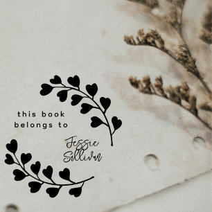 Carimbo De Borracha Livro Personalizado da Terra Botânica da Caligrafi