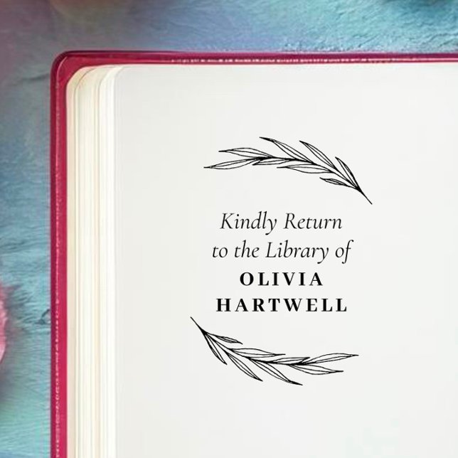 Carimbo De Borracha Livro Personalizado Elegante e Clássico (Criador carregado)