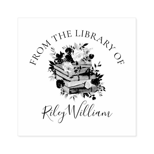 Carimbo De Borracha Livro Roxo e Rosa (Impressão)