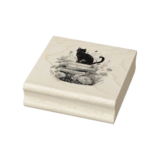 Carimbo De Borracha Livros bonitos e um gato (Carimbo)