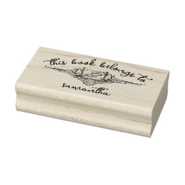 Carimbo De Borracha Livros com conchas Este Livro Pertence