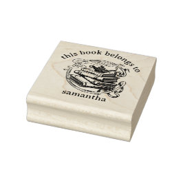 Carimbo De Borracha Livros com Lâmpada Genie Este Livro Pertence a