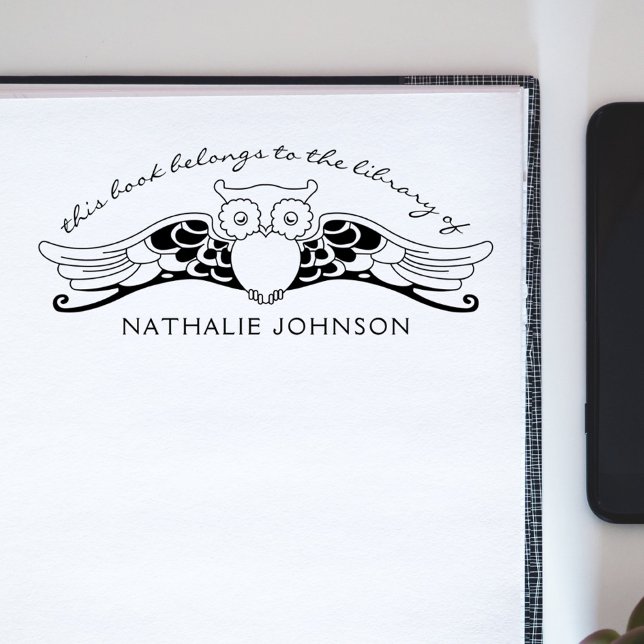 Carimbo De Borracha Livros da Biblioteca de Deco do Owl Elegant (Criador carregado)