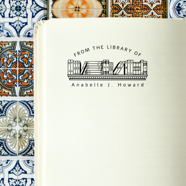 Carimbo De Borracha Livros da Biblioteca de Nomes Personalizados da Ru (Criador carregado)