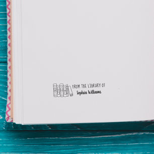 Carimbo De Borracha Livros de biblioteca de nomes personalizados desen
