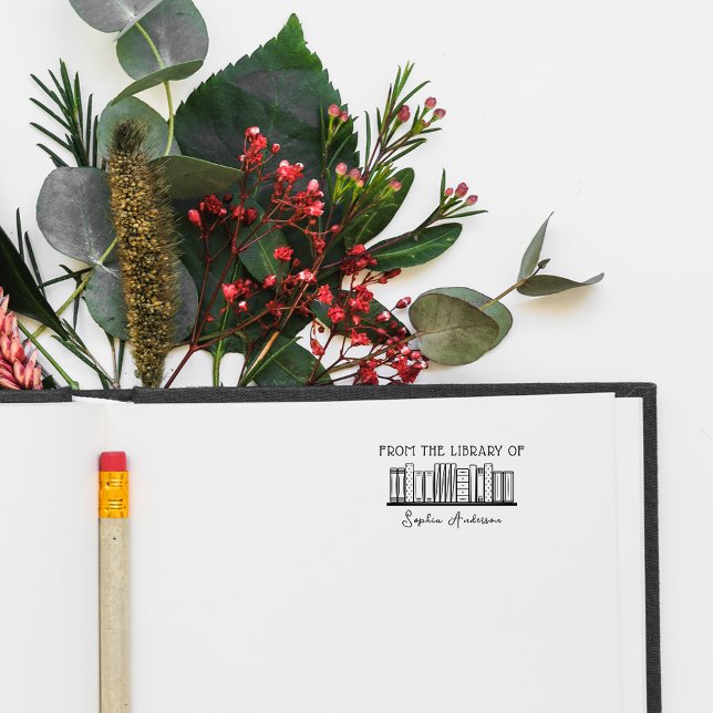 Carimbo De Borracha Livros de Nomes Personalizados da Biblioteca de Sc (Criador carregado)