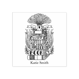 Carimbo De Borracha Livros e café personalizados