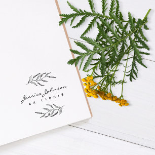 Carimbo De Borracha Livros Personalizados Do Elegante Botânico Lavande