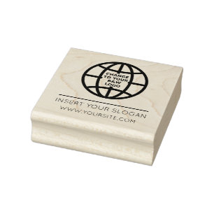 CARIMBO DE BORRACHA LOGO QUADRADO E SLOGAN
