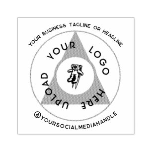 Carimbo De Borracha Logotipo comercial circular com mídia social