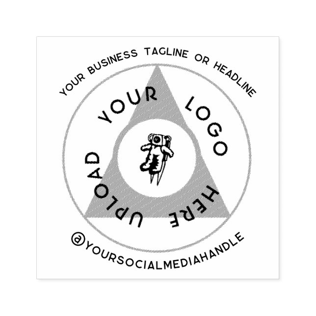 Carimbo De Borracha Logotipo comercial circular com mídia social (Impressão)