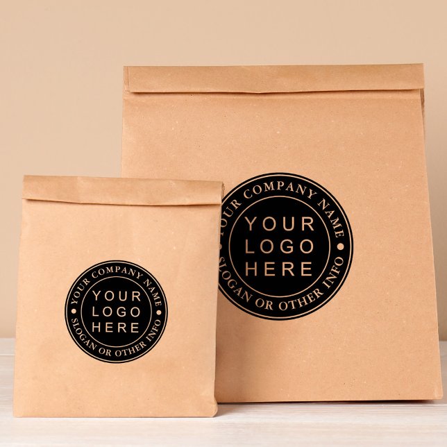 Carimbo De Borracha Logotipo Comercial em Círculo Negro Personalizado (Criador carregado)