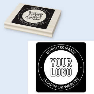 Carimbo De Borracha Logotipo comercial ou Design e Modelo de texto edi