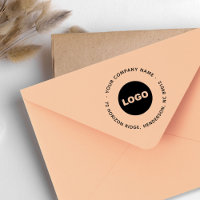 Logotipo comercial Slogan de endereço de retorno r