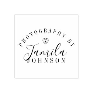 Carimbo De Borracha Logotipo Coração Estúdio de Fotografia Artística