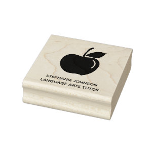 Carimbo De Borracha Logotipo da Apple Professor Tutor Negócios Domésti