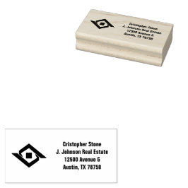 Carimbo De Borracha Logotipo de Casa Azul Marinho de Imóveis Corretor 