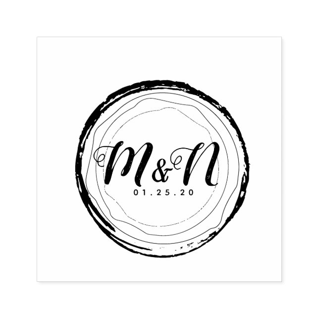 Carimbo De Borracha Logotipo de Casamento Árvore Rústica Log Arte Dese (Impressão)