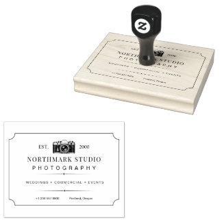 Carimbo De Borracha Logotipo de Fotografia Vintage Personalizado para